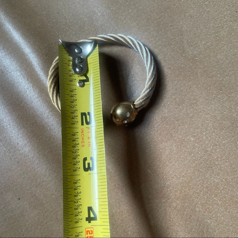 Vintage rhinestone ball cuff rope bracelet - Picture 7 of 13